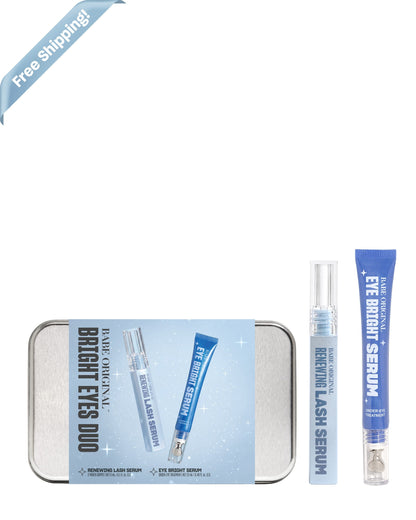 Babe Original Limited Edition Bright Eyes Duo holiday tin with Renewing Lash Serum and Eye Bright Serum