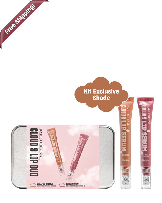 Babe Original Limited Edition Cloud 9 Lip Duo holiday tin with Sunset Sugar and Caramel Drizzle
