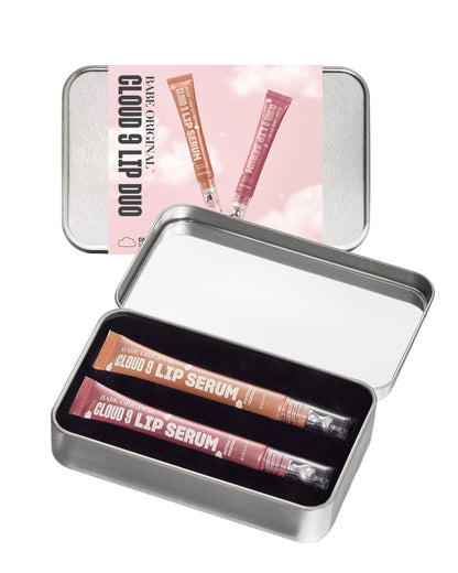 Cloud 9 Lip Duo holiday tin open showing two Cloud 9 Lip Serums