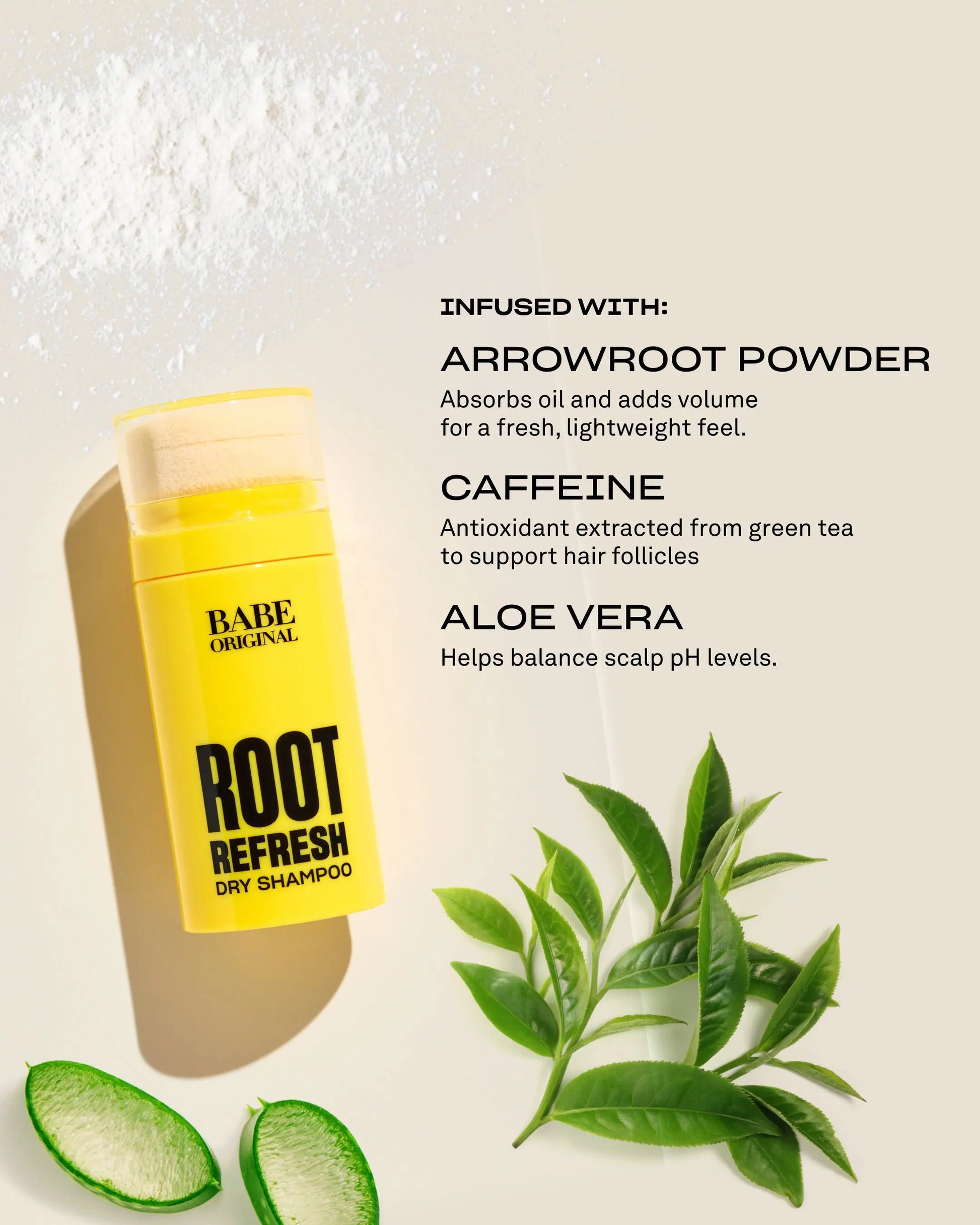cornstarch and arrowroot powder applied to oily hair roots, natural powder for scalp oil absorption
